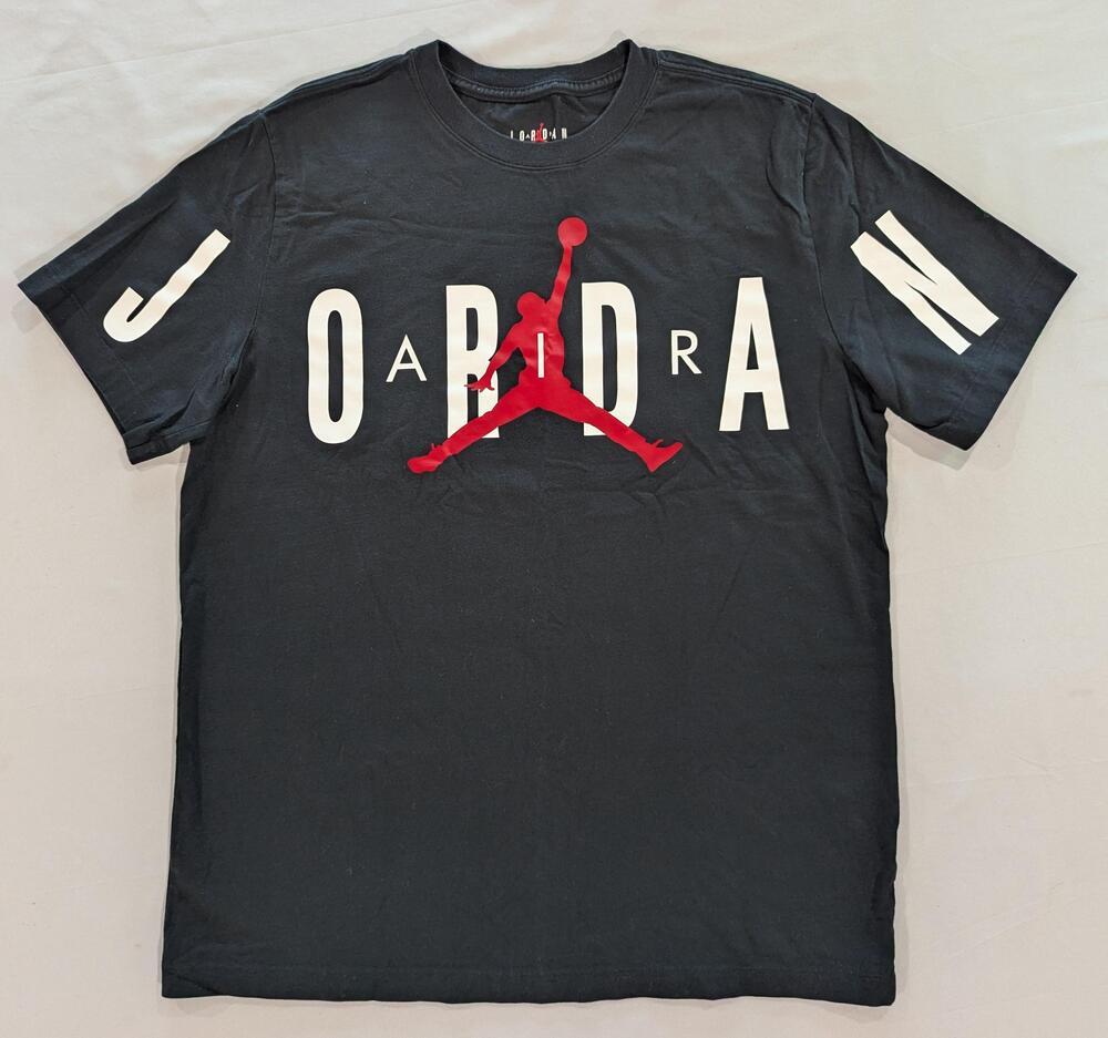 Jordan Shirt Mens L Black Jumpman Jordan Logo Graphic Basketball Tee Front